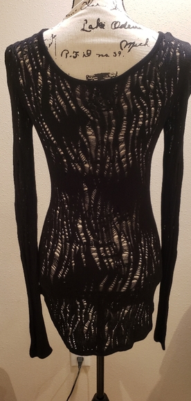 Express open weave asymmetrical sweater NWOT - Picture 3 of 5